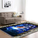 3D Outer Space Floor Mat Doormats Not-slip Indoor Carpet Rugs For Living Room Dining Bedroom Home,Universe Solar System Area Rug,Yoga Food,Floor Carpet