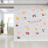 XL8249 Wall Sticker,YaBuy Romantic Hearts & Photo Frame Wall Sticker Removable Cute Pink Art Decal Room Decoration Reusable Wallpaper Photo Wall Sticker