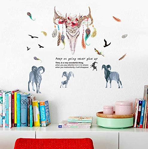 DIY Wall Room Decor Art Sticker Mural Decal Goat Sheep Wild Head Animal size 60x90 XL8288