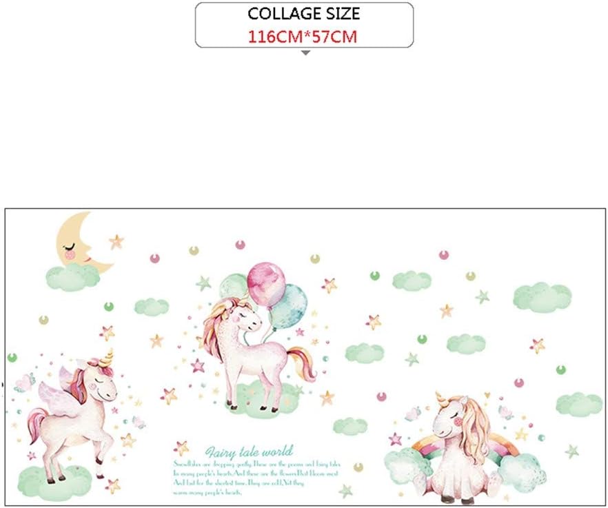 Decorazione Principessa Sognante Unicorno Camera Dei Bambini Ragazza Camera da Letto Adesivi Murali Caldi Sul Comodino size 50x70 sk7163