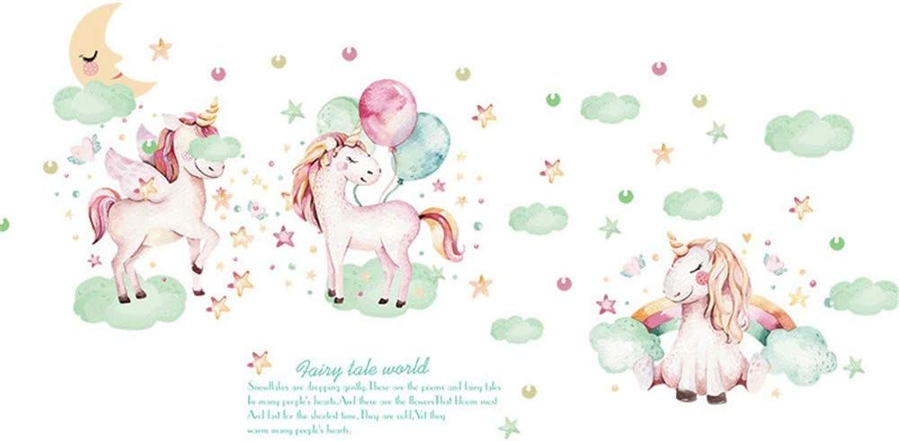 Decorazione Principessa Sognante Unicorno Camera Dei Bambini Ragazza Camera da Letto Adesivi Murali Caldi Sul Comodino size 50x70 sk7163