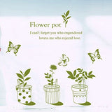 Ay7148 fashionbeautybuy Baby Boy's Wall Sticker English Letters Flower Pots Butterflies Paper Home Decal One Size Multi