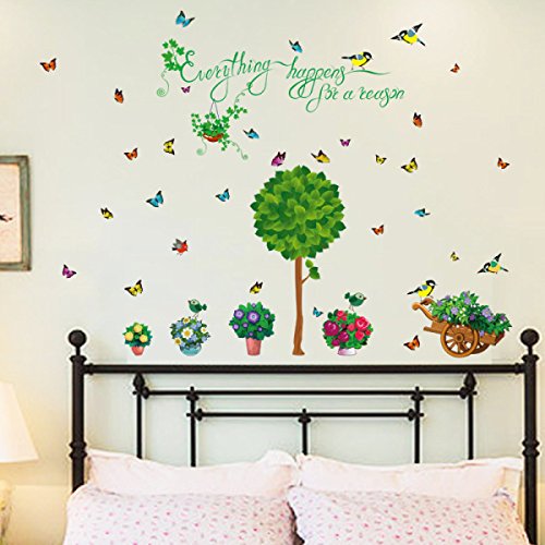 Green Garden PVC Wall Stickers Living Room Bedroom Children's Room Background Decoration size 50x70 sk7083