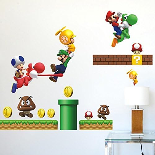 Mario Wall Sticker for Children's Room Home Decor Sticker size 45x60 ay621