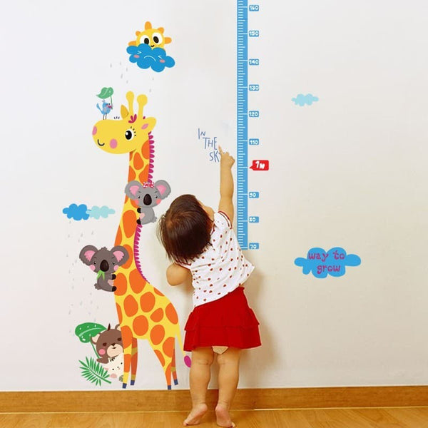 WALL STICKER TINGGI BADAN JERAPAH GROW UP ANIMAL SK9002 STIKER DINDING