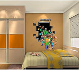 Gaming 3D Poster "Friends Breaking Through" Wall Sticker for Kid Room Decoration Mural Mine Craft Vinyl House Sticker Bedroom Decor size 50x60 aw6006