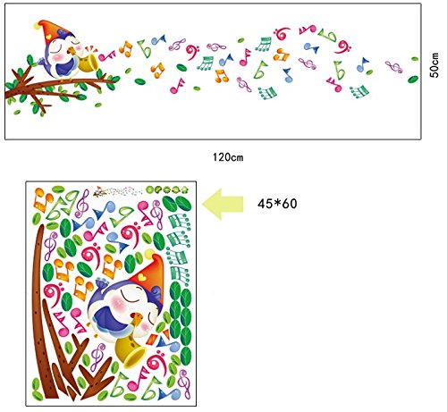 Jaamso Royals CM Music Bird Cartoon Wall Sticker size 50x70 ay645