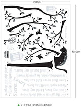 Kei Lala Wall Sticker Tree [Cat and Birdcage] Stylish Wall Sticker Wall Sticker Removable DIY Wallpaper Sticker size 50x70 tc963