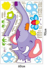 Ufingo Cartoon Elephant Height Chart Decals, Children's Room Nursery Removable Wall Stickers Murals