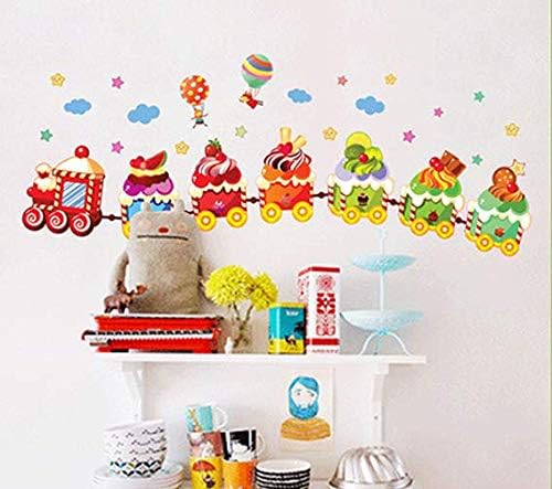 Ice Cream Train Cartoon Wall Sticker Home Decal Home Decoration Wallpaper Kids Rooms Wall size 50x70  am7003