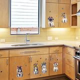 Wall Art Taichung Store In Stock Seamless Design Wall Stickers, Waterproof Stickers, Wallpaper Decoration, Won't Damage Walls, Cute Dog, Husky, Pug Paintings size 50x70 sk7137