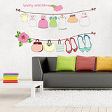 Mr.S Shop Living Room Sofa Bedroom Background Decorative Wall Stickers Creative Clothesline Beautiful Women Sticker size 50x70 xls7103