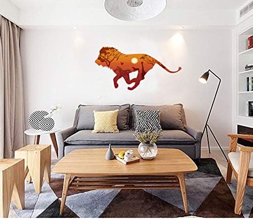 Africa Running Lion Giraffe Zebra Silhouette Animal 3D Wall Stickers Creative Decals for Living Room Kids Wall Decor Poster size60x90 hm92006a