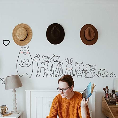 JINN-Wall Stickers - Nordic Cartoon Animal Wall Sticker Shy Bear Fox Baby Children Room Creative Nursery Decals Adhesive Home Decor Wallpaper Supply (as the picture) size 30x90 nc1034