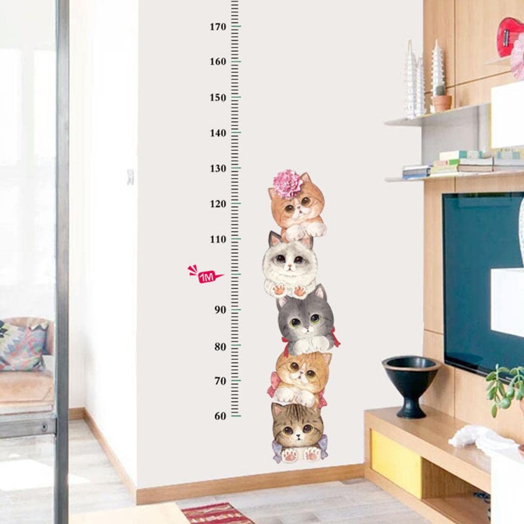 CALANDIS™ Cats Measure Growth Height Chart Vinyl Wall Sticker Decal Nursery Kids Baby | Home D?©cor size 50x70 sk7178