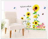 Short & Sweet: > Vibrant Sunflower & Butterfly Wall Sticker Set - DIY Home Decor  size 60x90  mj9001