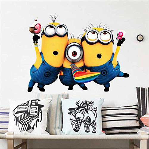 Cute Minions Wall Sticker for Kids Room High Quality EU US Fashion PVC Home Decor DIY Cartoon Poster ZY1406S
