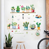 HEUREKA Cactus Potted Plants Bedroom Living Room Décor Waterproof Wall Sticker size (50 CM X 70 CM) hm71007