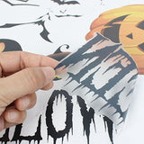 Unique Bargains Halloween Pumpkin Witch Moon Bat Pattern Wall Sticker Black