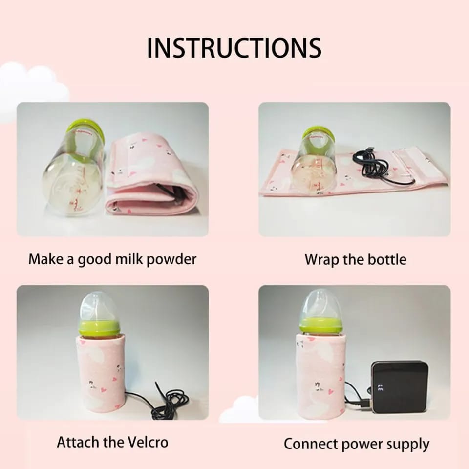 Portable USB Feeder Warmer Pouch | 42°C Constant Heating | Easy?to?Carry | Random Design