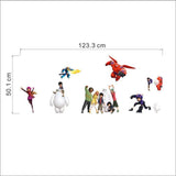 Big Hero Baymax Wall Stickers for Kids Room Home Decoration PVC Walls Decal Cartoon Movie Mural Art 30 * 90Cm