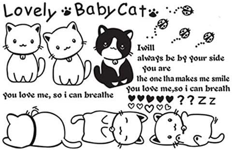 Removable Creative 3D DIY Cute Cartoon Black Cats Wall Decals Kids Room Decorations Art Stickers Nursery 3D PVC Decal Bedroom Window Sticker wall poster size 60x90 nc1024