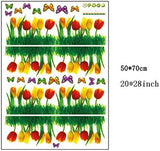 Tulips and butterflies wall decal Ay7121