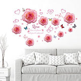 Pink Heart Rose Wall Stick Bedroom Sitting Room Ambry Self - Dip Stick Painting Background Decoration size 50x70 sk7175