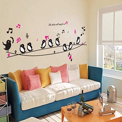 Good Life The Bird Will Sing for Us Birds Sing on A Line Music Wall Decor Decal Sticker Black wall sticker size 50x70 ay7019