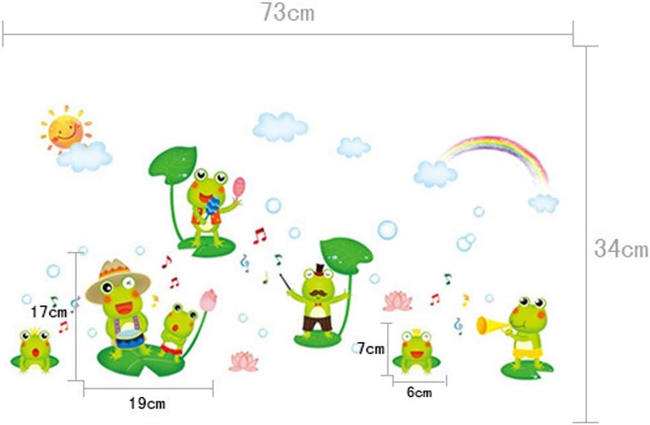 Fange DIY Removable Happy Frog Cartoon Art Mural Vinyl Waterproof Wall Stickers Kids Room Decor Nursery Decal Sticker Wallpaper  size 20x40cm  xy3016