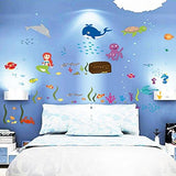 Cartoon Sea Animals Treasure Wall Stickers Removable Home Decor Wall Decals PVC Art Mural Baby Boys Girls Kids Bedroom Kitchen Decoration Poster size 60x90 df5077