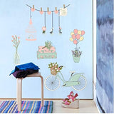 Now Cartoon Flower Balloon Car Pattern Wall Sticker Bedroom Wardrobe Art Background Decal Wall Decor Muraux size 50x70 sk7159