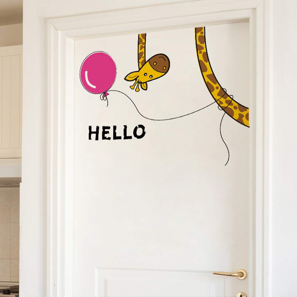 Artibetter Cartoon Giraffe Sticker Removable Wall Decals for Refrigerator Door Cupboard Bedroom size 30x60 xh3214