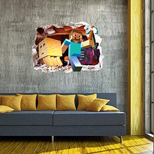 Kibi Minecraft Wall Sticker for Kids Wall Decal Minecraft 3D Wall Sticker Minecraft Wall Sticker size 50x70cm  aw6026