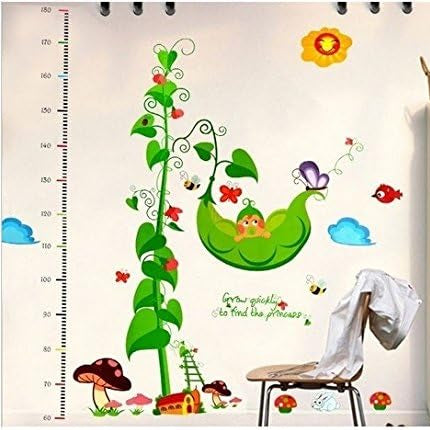 Green Bean Baby Height Growth Chart Wall Stickers Measure Decal Removable Kids Wall Decal Art Deco Baby Room Decoration Nursery size 60x90 ay845