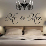 Letters Mr and Mrs Removable Family Wall Decals Lettering Vinyl Wall Art for Bedroom
