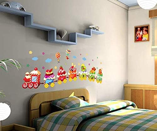 Ice Cream Train Cartoon Wall Sticker Home Decal Home Decoration Wallpaper Kids Rooms Wall size 50x70  am7003