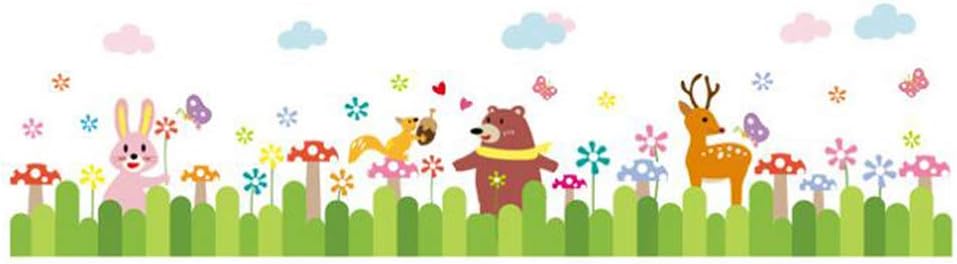 fashionbeautybuy Skirting Line Cartoon Animals Flowers Clouds Wall Sticker Decal Home Decor PVC Murals Wallpaper fashionbeautybuy Skirting Line Cartoon Animals Flowers Clouds Wall Sticker Decal Home Decor PVC Murals Wallpaper  size 50x70 xh7218