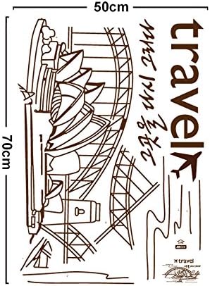 Elegante Inglés Cartas puente Opera vinilo de pared para el hogar papel adhesivo extraíble Living comedor dormitorio Cocina murales arte imagen DIY Stick Niñas Niños Kids Nursery Baby sala de juegos decoración size 50x70 jm8346