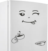 Cute Fridge Wall Sticker, Sunglasses Smile Fridge Sticker, Cute Sticker Fridge Happy Delicious Face Kitchen Fridge Wall Refrigerator Pvc Stickers Art Wall Decal Home Decor size 3x60 dz0250