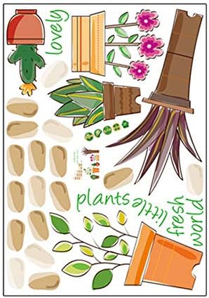 TOMHY Home Decor Glass Window per i Bambini in Camera Dipinta a Mano Sticker da Parete autoadesiva Porta del Soggiorno del Fumetto Carino Entrance:Seeds Only size 50x70 sk7135