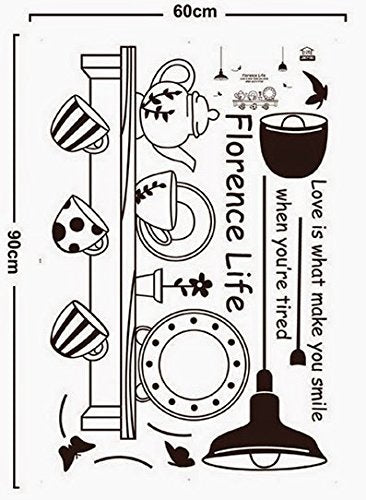 SYGA Light, Plates, cupskitchen utencils Decals Design Wall Stickers size 60x90 ay9139
