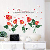 Anthurium Flower Wall Sticker DIY Bedroom Bedside Artistic Background Wall Decor Wall Decals Home Decor