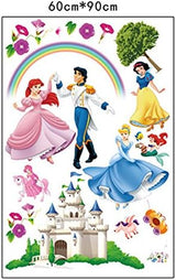 Ufingo Princess Castle Princess and Prince Wall Decals, Children's Room Nursery Removable Wall Stickers Murals ,