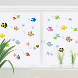 Bathroom Cartoon Wall Sticker Smudged Seaworld Swimming Pool Background Waterproof PVC Wall Sticker Am804 Halibut