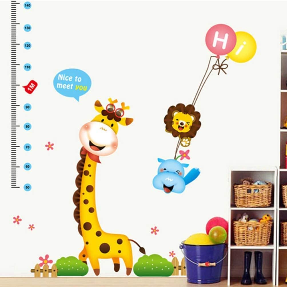 Giraffe Height Chart Measurement Design Removable Wall Sticker Decal Decor size 60x90  xh6014a kids Sticker