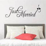 Just Married Car Decals Just Married Window Stickers Window Cling'(Black) size 30x60 dzr2025