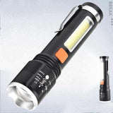 P50 super light rechargeable flashlight - Super bright Led Light - zoomable Rechargeable torch 3 mode