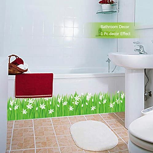 Diy lily flower grass Skirting Line diy home decal Baseboard wall sticker Sk7044