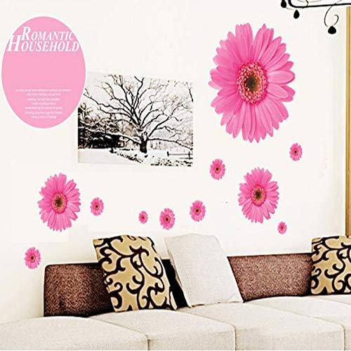 Wall Sticker Pink Daisy Flowers size 45x60 ay6015b